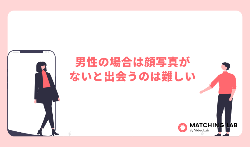 男性の場合は顔写真がないと出会うのは難しい