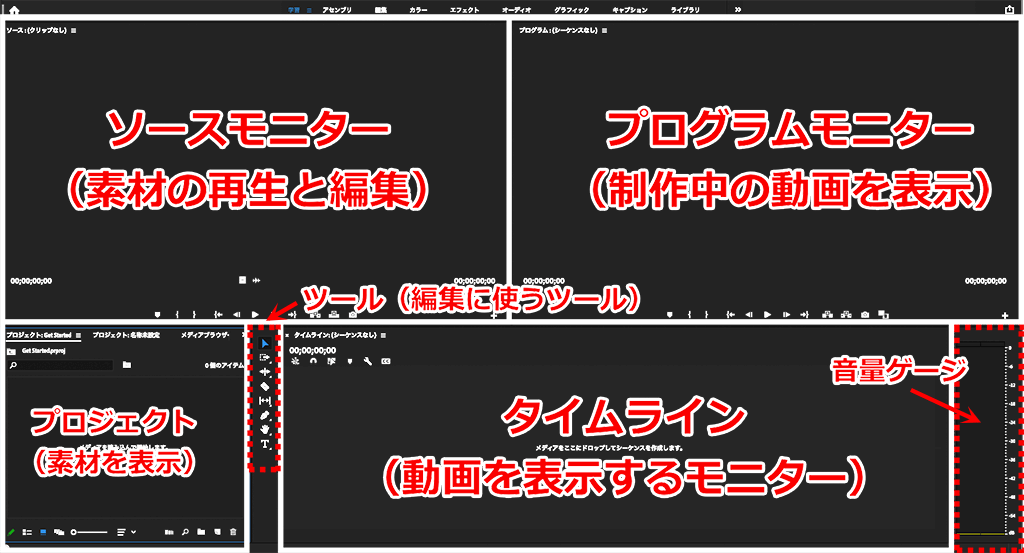 Premiere Proの動画編集画面